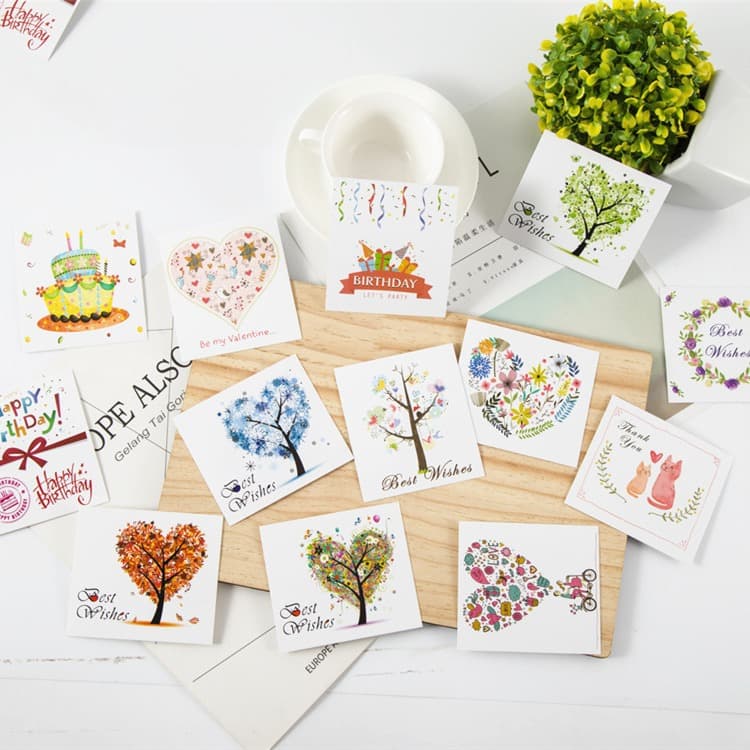 Creative birthday greeting card blessing card handwritten thank you card business message card wholesale ins gift card