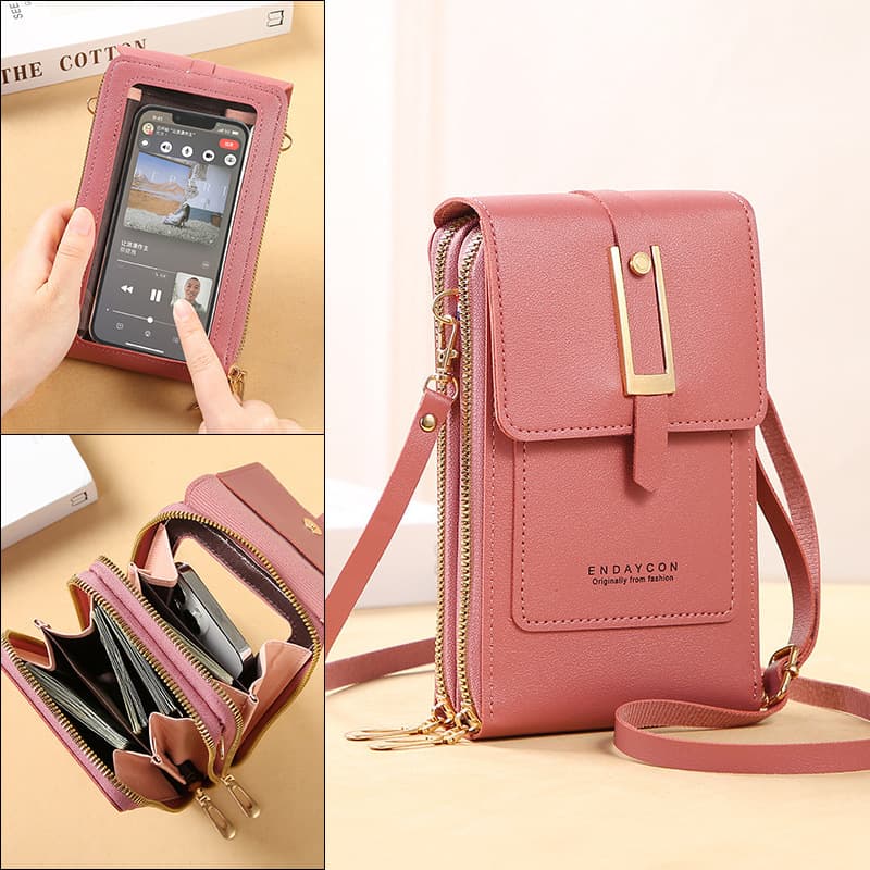 New Transparent Touch Screen Phone Bag Trendy Simple Small Crossbody Women's Coin Purse Vertical Style Fashion Accessory