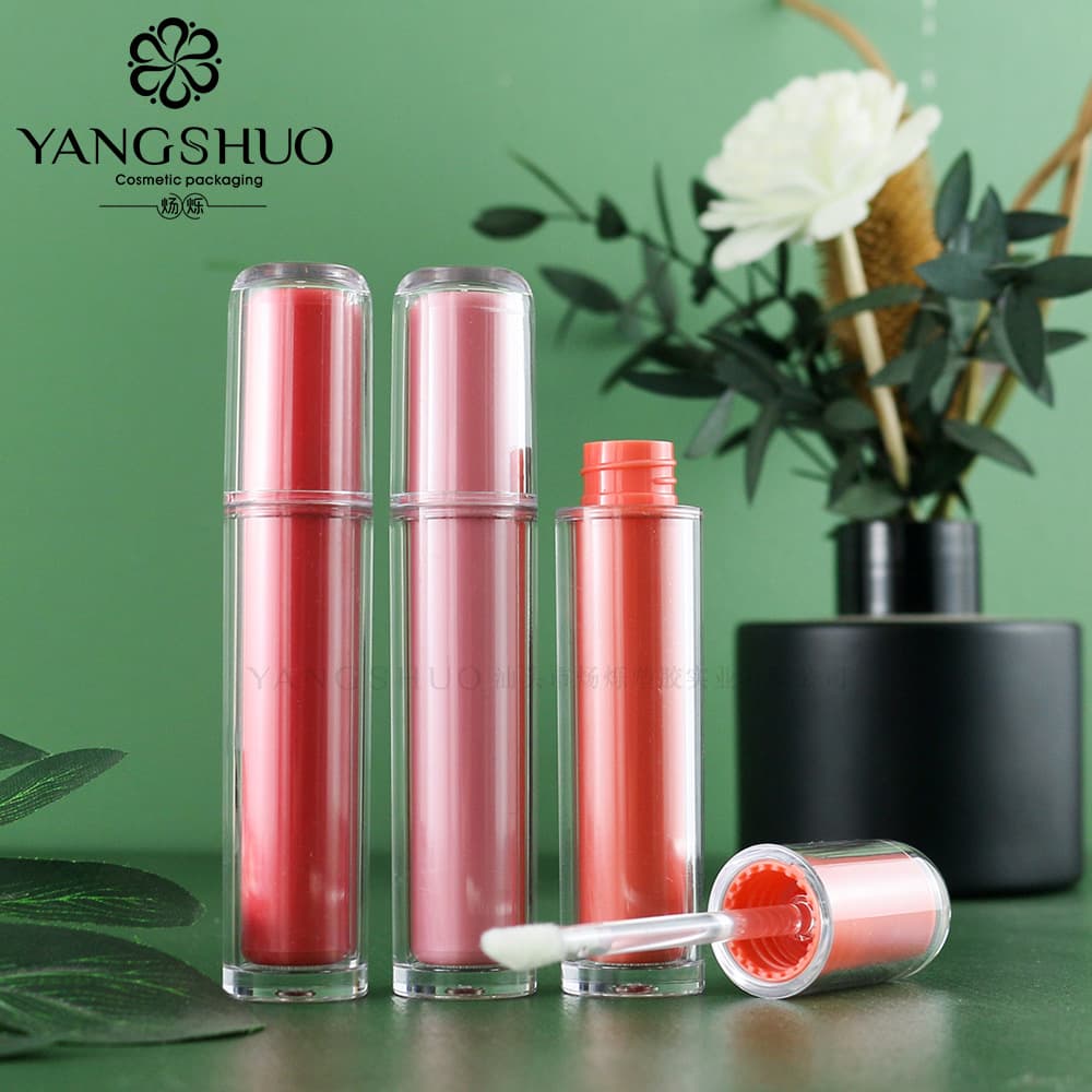 New Juice Lip Gloss Tube Korean romand Style Round Inner and Outer Dual-Bottle Lip Gloss Tube Empty Tube Cosmetic Packaging Material