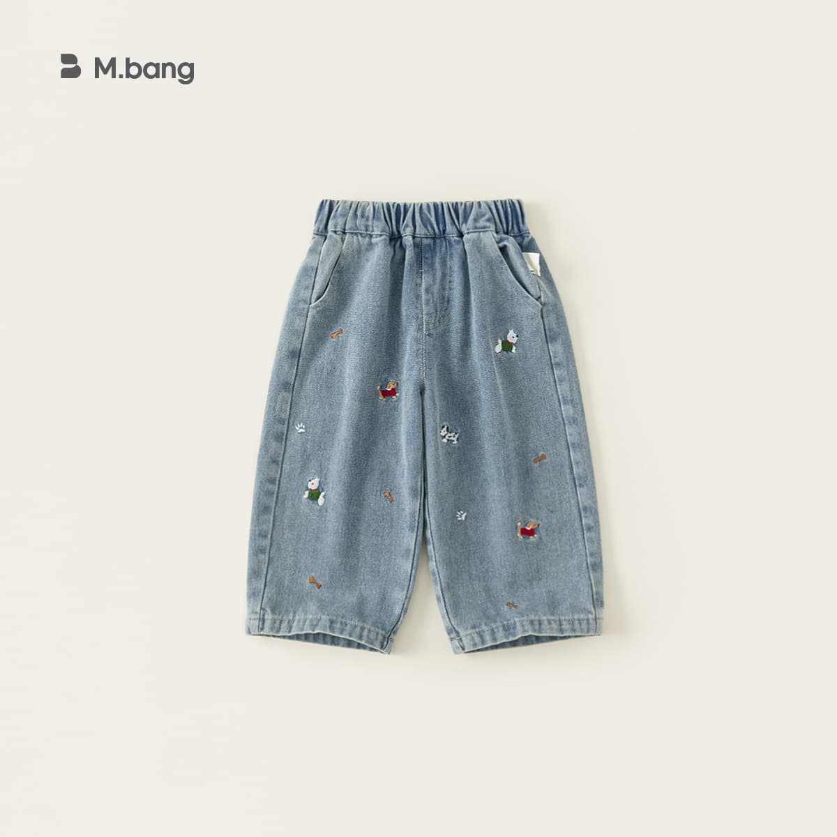 Youbao children's clothing girls jeans spring and autumn new cartoon baby pants little girls trousers children's wide leg pants trendy