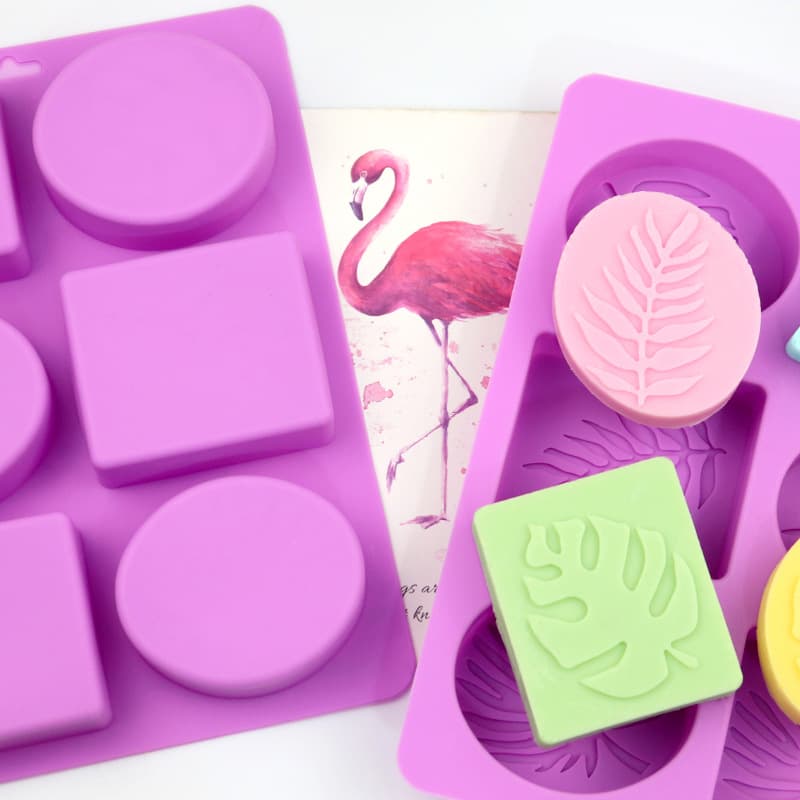 Minghao Silicone Cake Mold 6 with Square Oval Leaves Chocolate Mold Bean Powder Mold Handmade Soap Mold