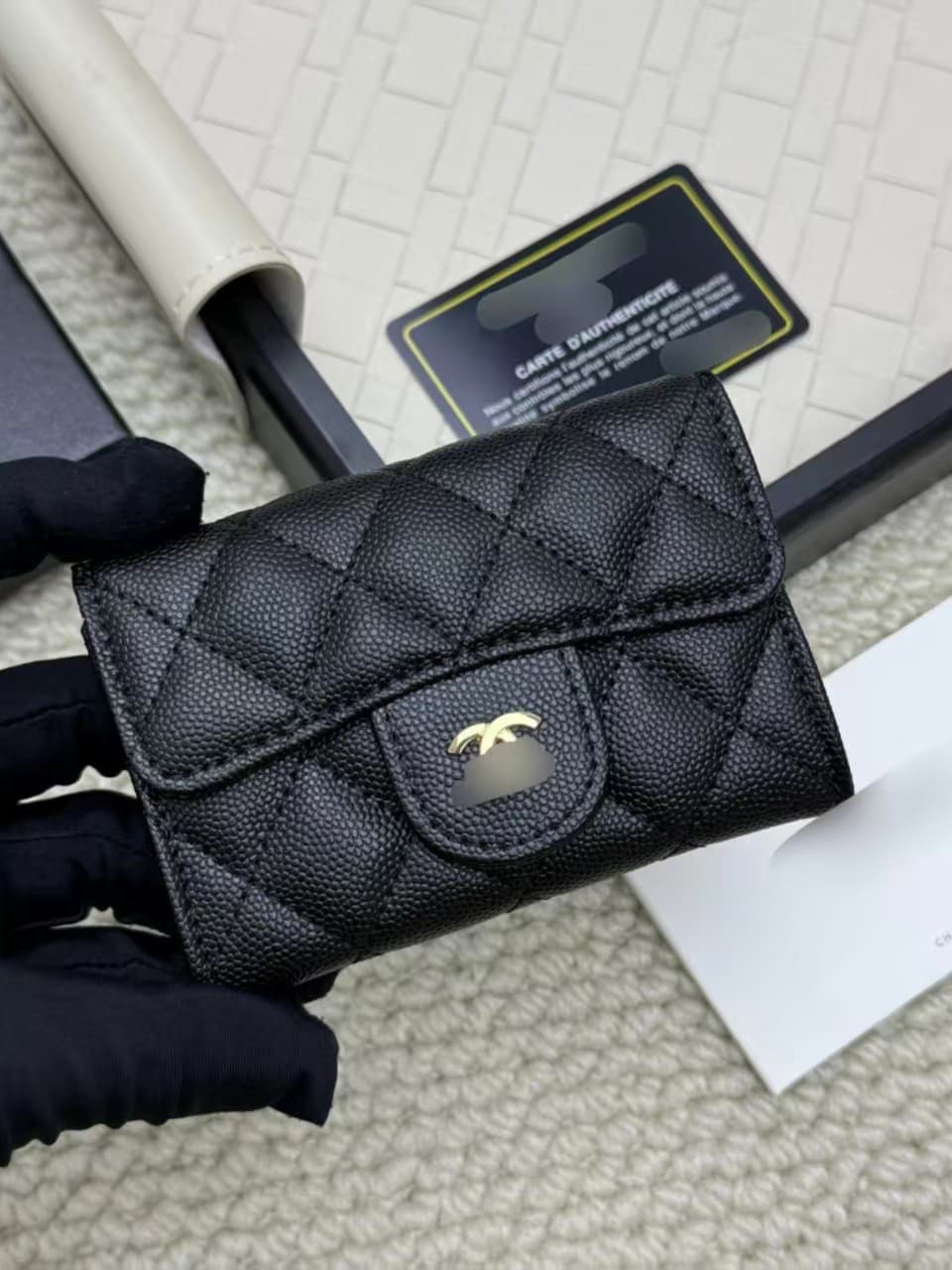 Cross-border Bestseller CHANEL-style Card Holder Wallet for Women Mini Quilted Coin Purse