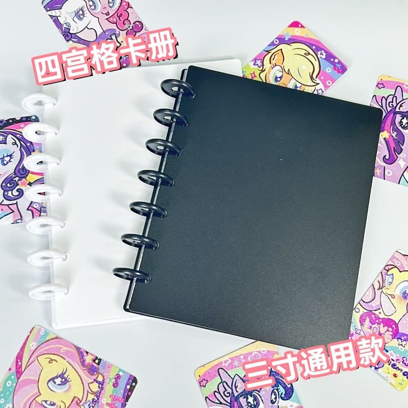 Mushroom clasp 4-grid loose-leaf albums for 3-inch instant photos, star card collections, and memorabilia storage