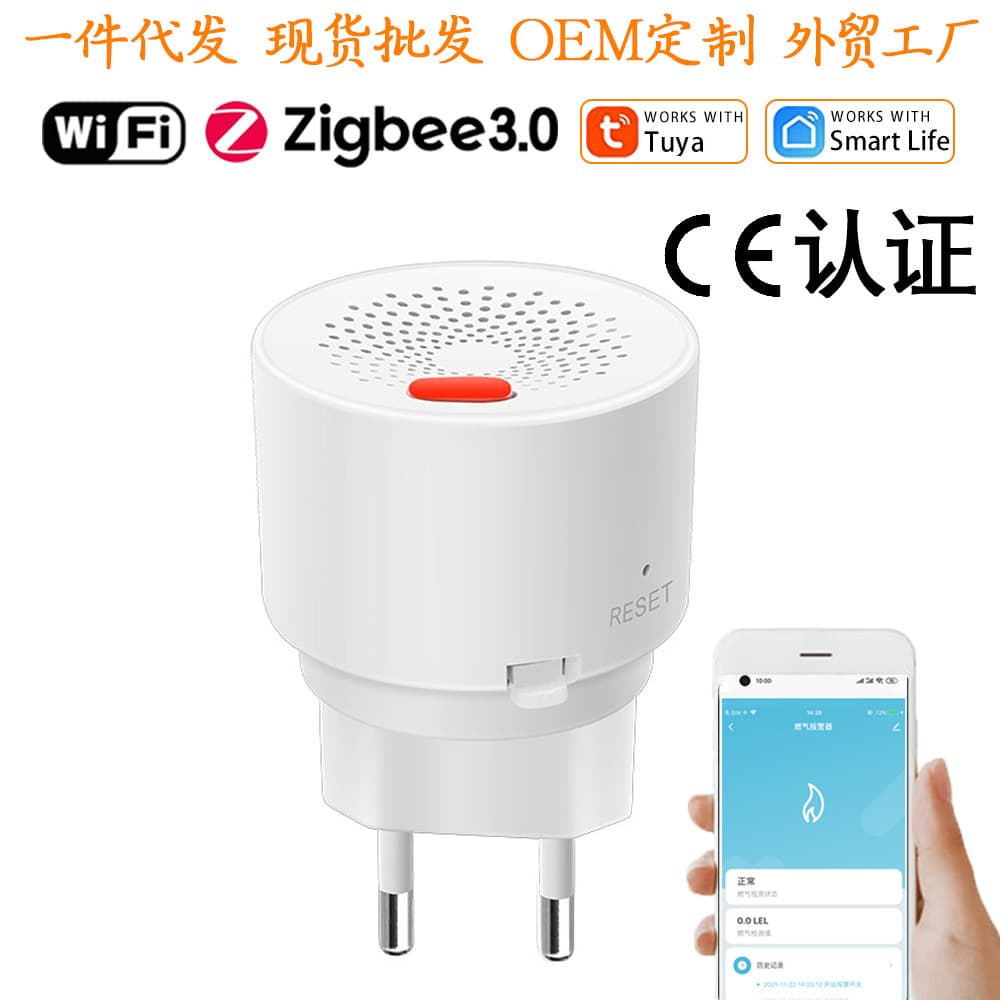 Cross-Border Hot-Selling Graffiti WiFi Gas Detector App Remote Wireless Gas Leak Alarm for Kitchen and Warehouse