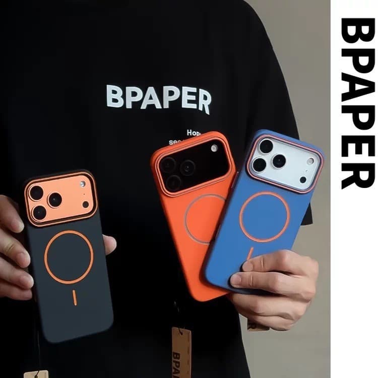Skin-feel Blue Orange Compatible with iPhone 17 Pro Max Case, iPhone 16 Magnetic Frosted Hard Shell Premium 15 New