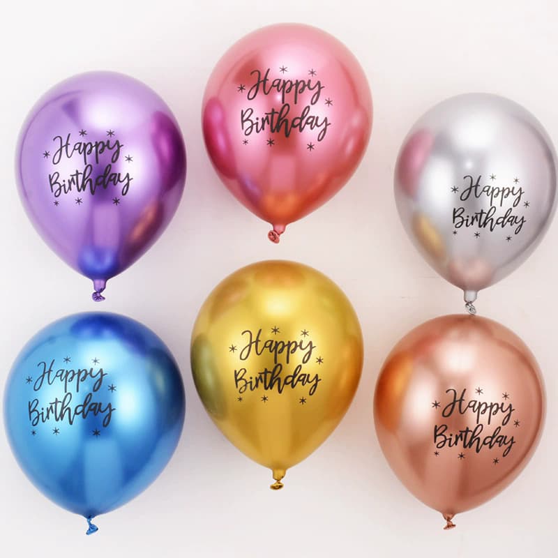 Metal Balloon Party English Birthday Decoration Happy Birthday Baby Scene Thickened Printing One-Year-Old Children's Arrangement