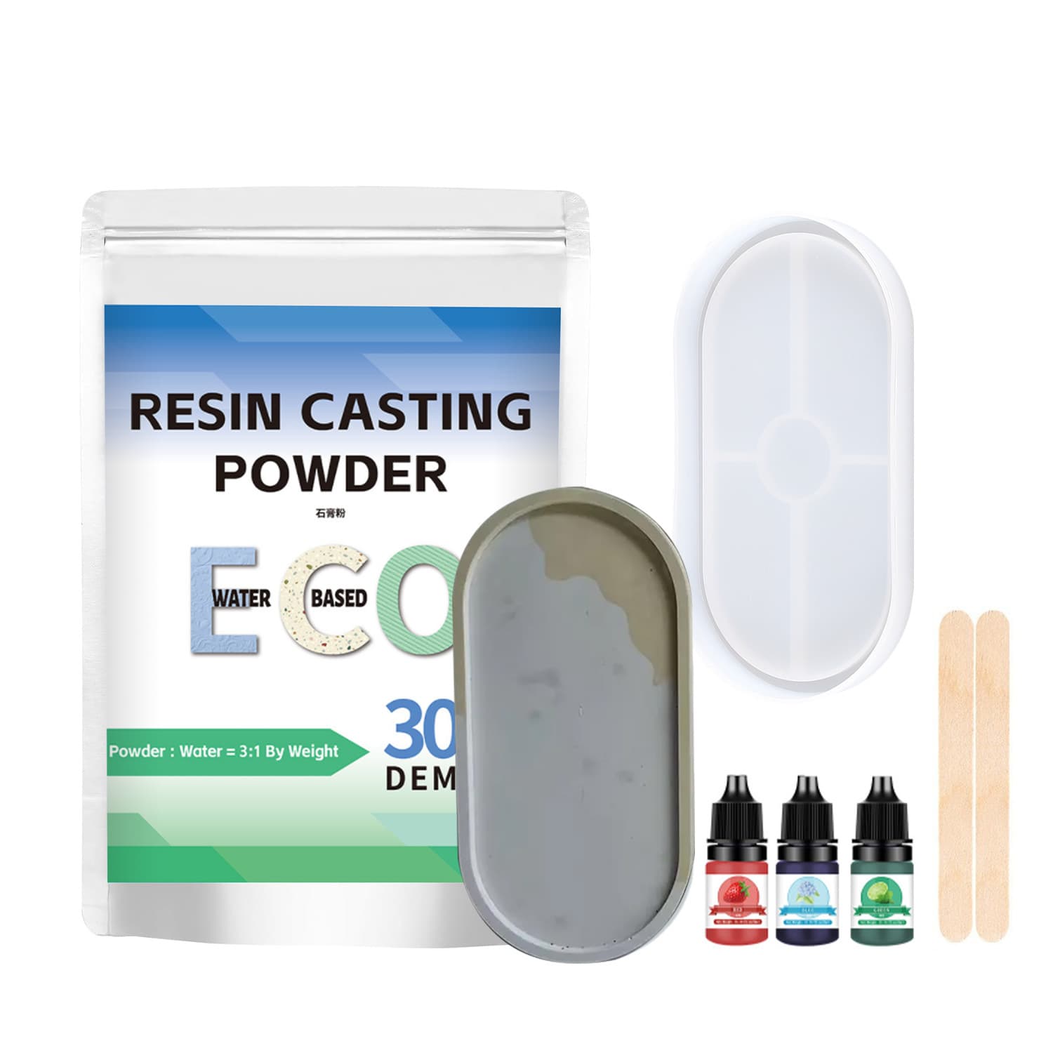 Cross-border Amazon aromatherapy plaster powder terrazzo water-based casting resin epoxy ornaments molds candles handmade