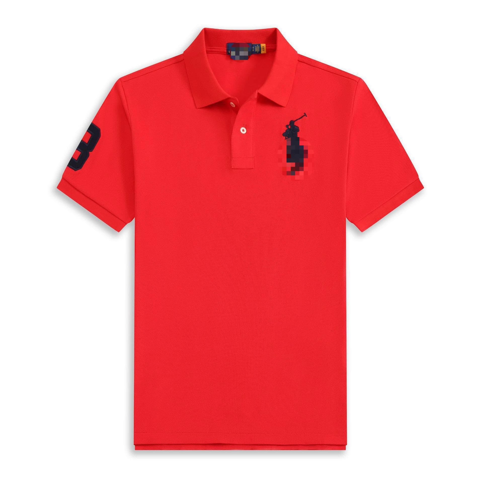Cross-border Raff business polo shirt men's big horse logo embroidered lapel polo shirt short-sleeved summer solid color casual T-shirt