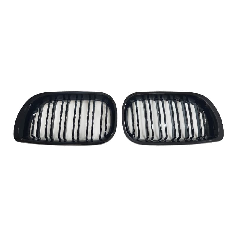 Compatible with 2002-2005 BMW 3 Series E46 Dual-Line Grille for 4-Door Version, OEM Replacement Clip-On Installation, ABS Material