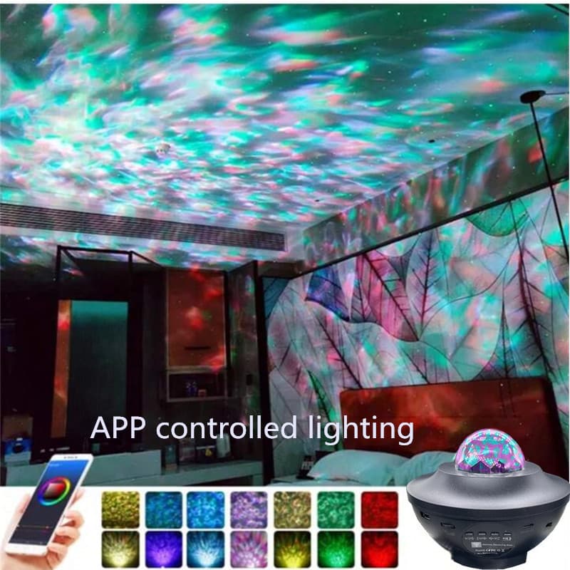 Starry Sky Projector Northern Lights Bluetooth APP Ambient Light - USB Music LED Laser Projection Music Star Lamp