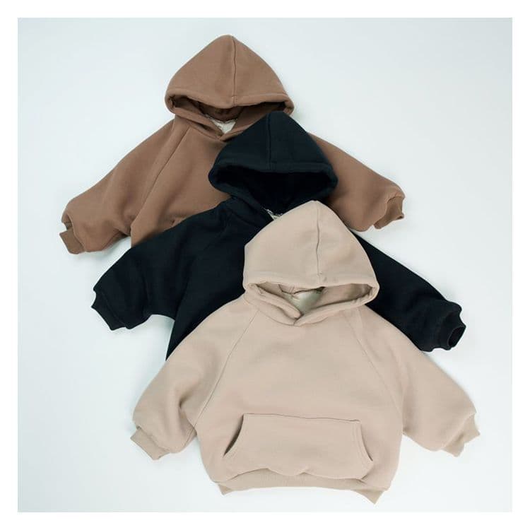 Thickened Fleece Hooded Sweatshirt Children's Casual Street Style Spring Autumn Unisex Soft Cotton Long Sleeve Crew Neck