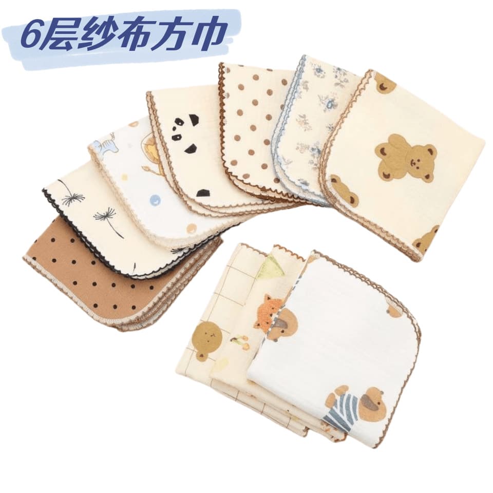 Category A baby saliva towel, pure cotton gauze towel, burp towel, handkerchief, newborn face washcloth, burp towel
