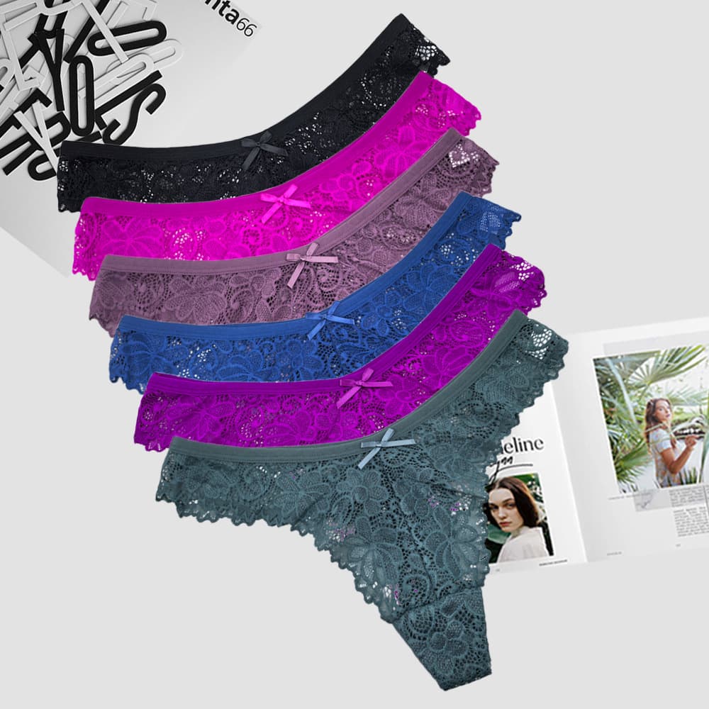 Women's thongs, European and American cross-border trade, sexy lace lingerie, low-rise seamless transparent thongs.