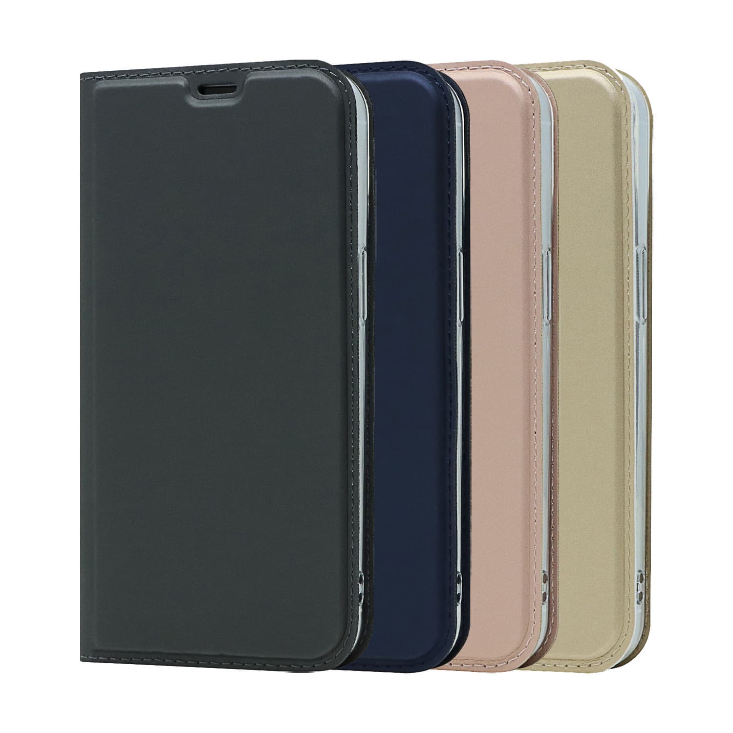 Compatible with iPhone 16E Leather Case 15plus Ultra-Thin Voltage Card Slot Stand Magnetic Solid Color Protective Case 17Pro