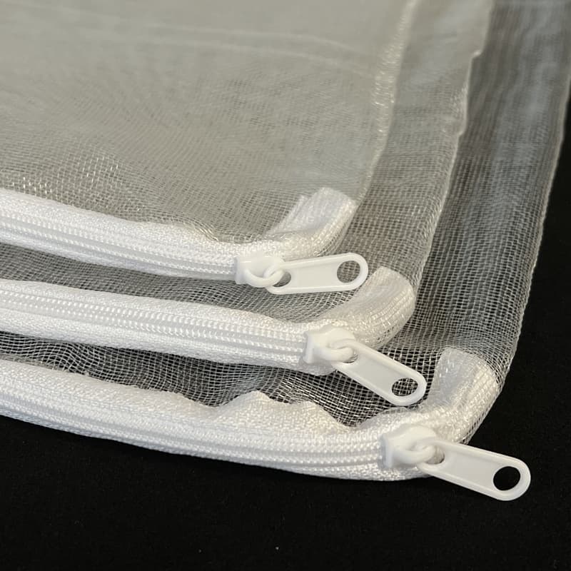 White Nylon Mesh Bag, Multiple Sizes with High-Quality Zipper, Aquarium Filter Media Ceramic Ring Mesh Bag