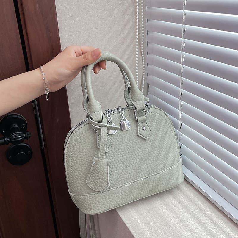 Korean Fashion Trendy Shell Bag 2025 Summer New Stylish Simple Women's Textured Shoulder Crossbody Bag