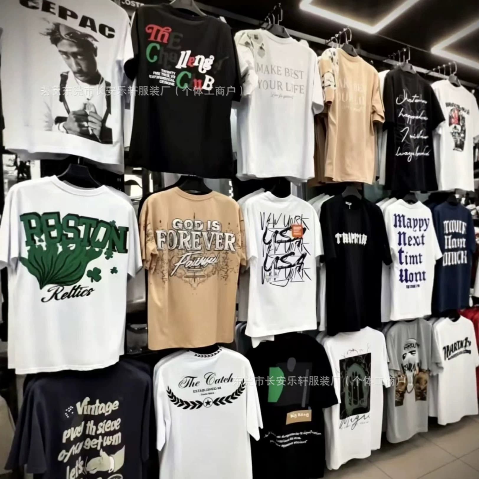 Mixed Lot Men's Short Sleeve T-Shirt Live Stream Street Stall Physical Store Foreign Trade Men's Clothing Wholesale Spring Summer New Style Clothing Wholesale
