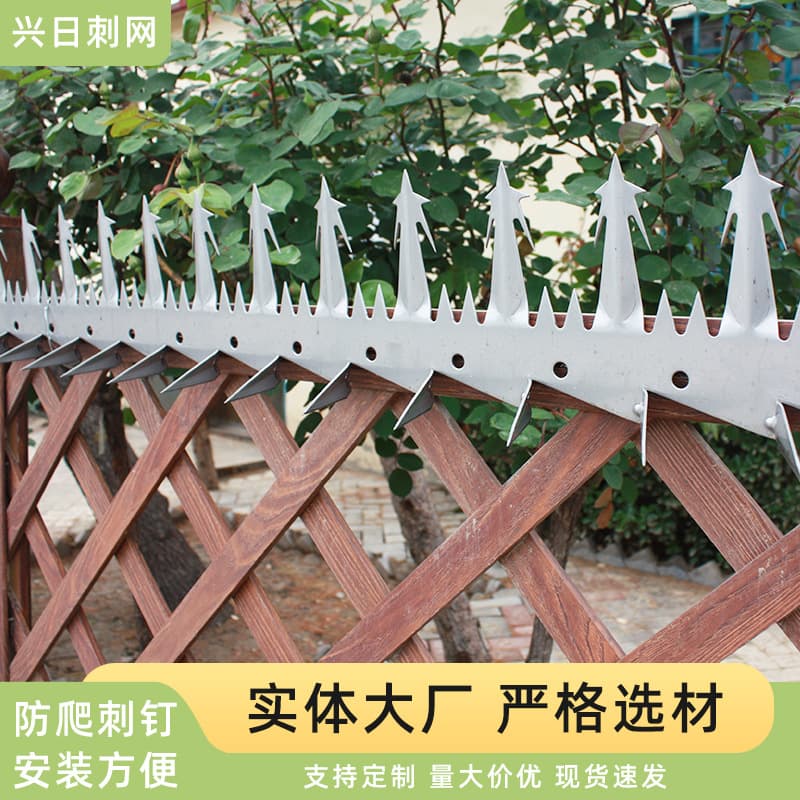 Stainless Steel Anti-Climb Spikes for Schools, Residential Areas, Courtyards, Anti-Climbing Barbed Fences, Custom Villa Wall Isolation Protection