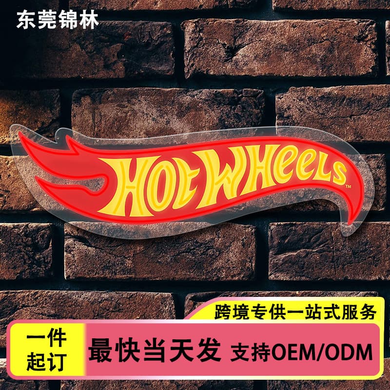 Custom HOTWHEELS Car Body Decal Sticker, Cross-Border Hot Selling Neon Acrylic Decorative Light