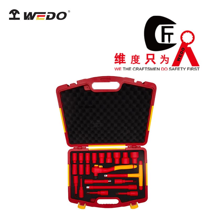WEDO Dimension 21-Piece Insulated Socket Set VDE Certified 1000V Voltage Withstand Electrician Tool IN544-21