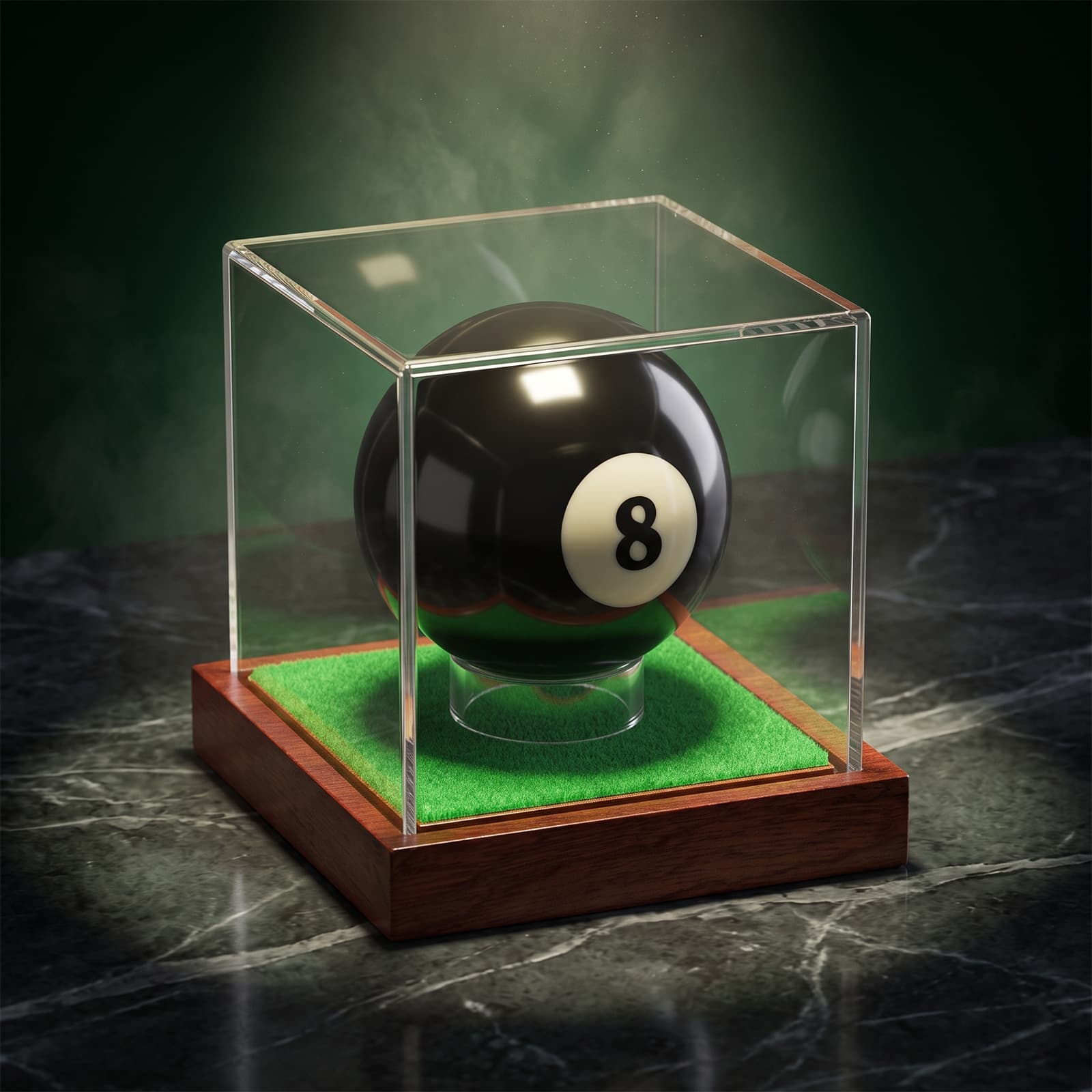 Acrylic Billiard Display Case with Solid Wood Flannel Base, Dustproof Storage for Snooker Commemorative Billiard Balls Collection Display Box