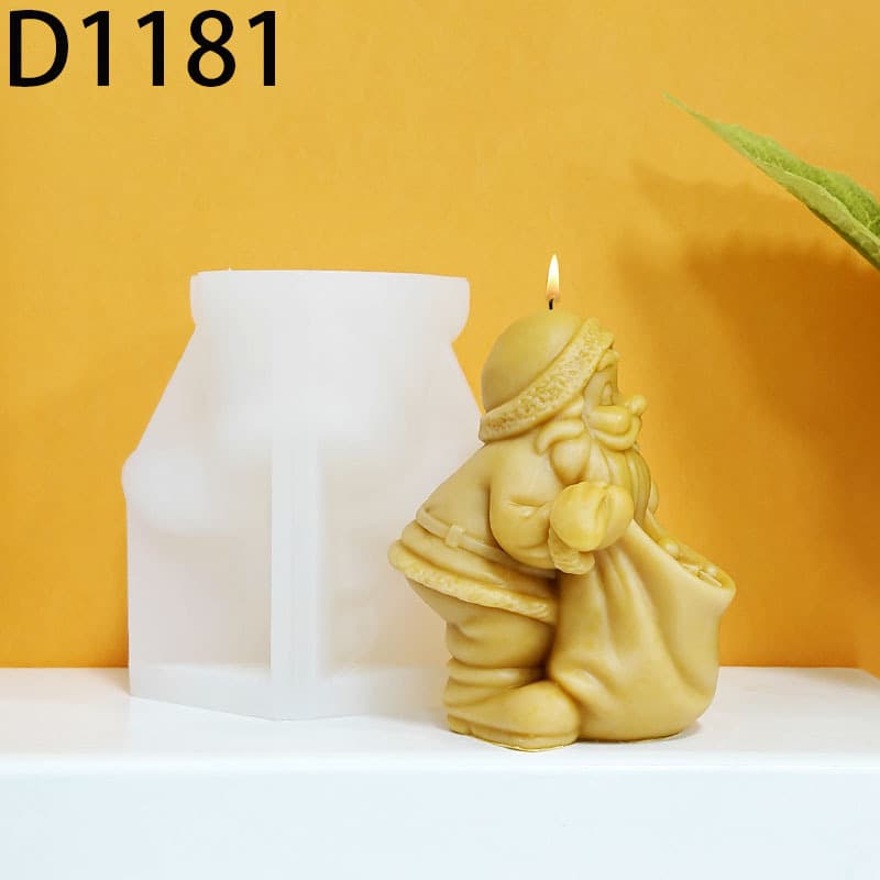 Santa Claus Silicone Mold DIY Christmas Aromatherapy Candle Gypsum Ornament Christmas Decoration D1181