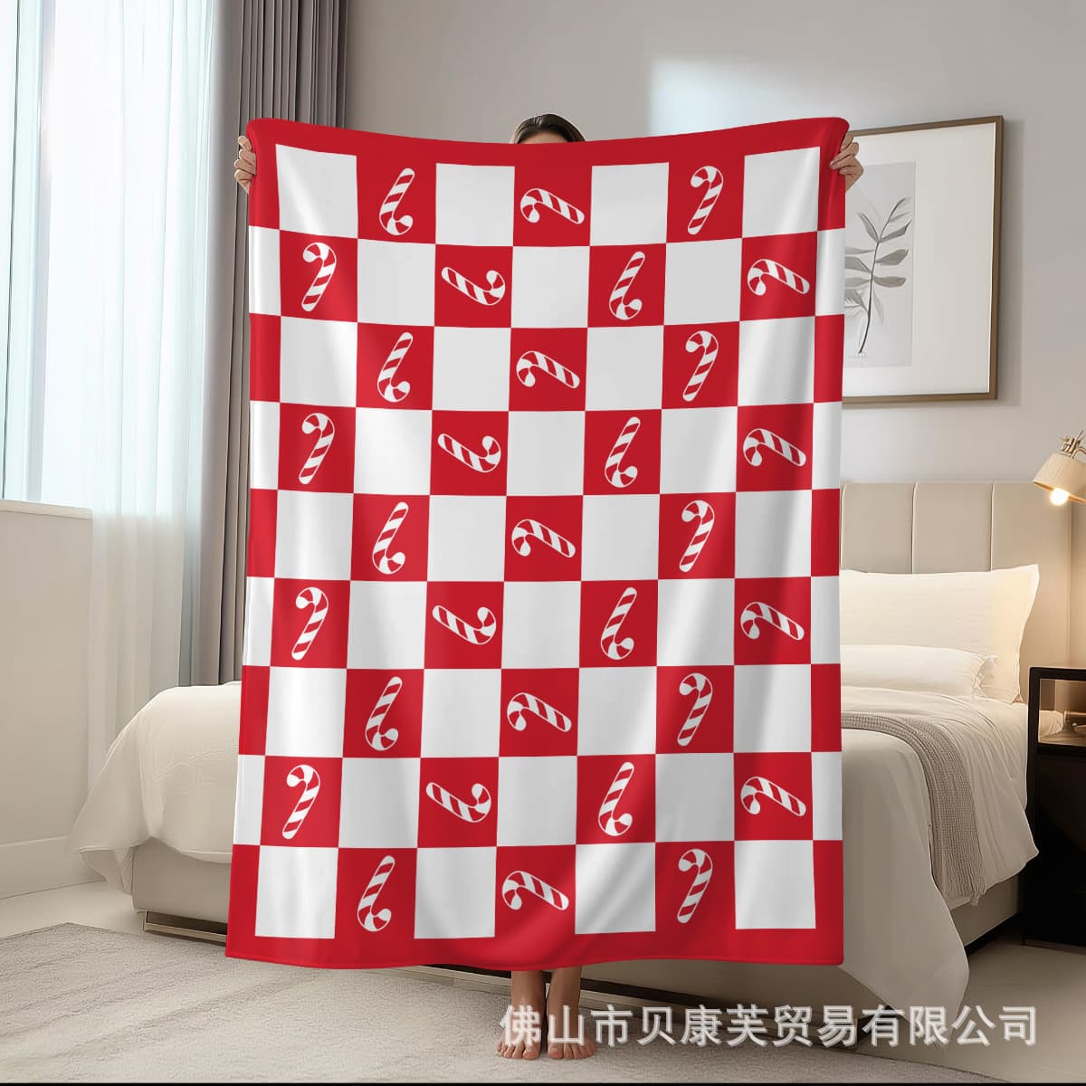 Christmas Flannel Blanket Foreign Trade Cross-Border Printing Soft and Comfortable Sofa Cover Blanket Christmas Decorative Sofa Blanket
