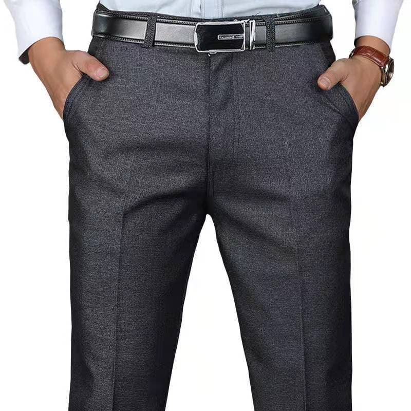 Middle-aged men's casual trousers, loose, middle-aged and elderly men's trousers, spring and autumn thick straight trousers, business high-waisted trousers for men
