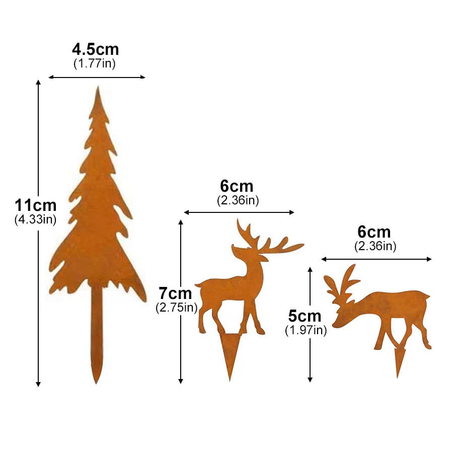 Cross-border Rusty Candles Rusty Elk Christmas Garden Metal Decoration Rusty Ground Insert Handicraft Wholesale