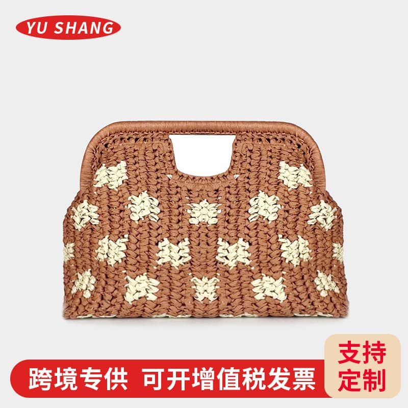 Cross-Border New Style Straw Clutch Bag Bohemian Style Clutch Bag 2026 Summer Vacation Woven Clutch Bag