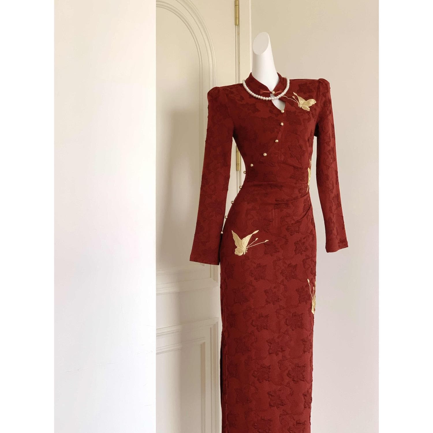 Improved cheongsam for young girls, high-end red toasting clothes, beautiful early autumn dress for women