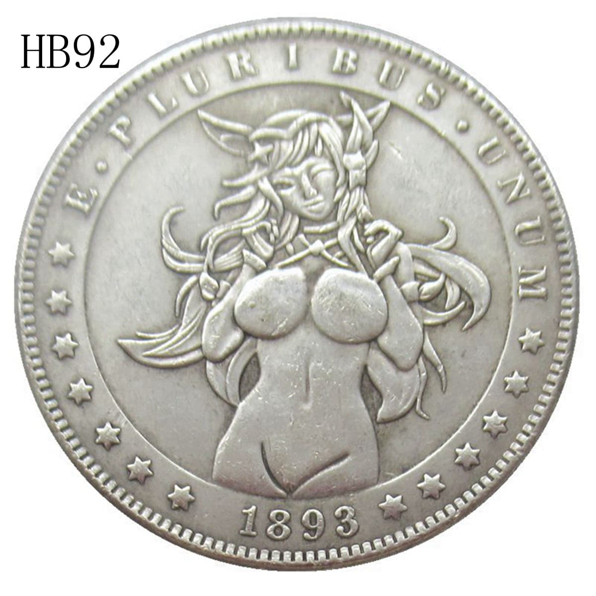 HB92 Round Box Vintage-Style Wanderer Coin American Silver Dollar Coin Brass-Plated Silver Commemorative Coin