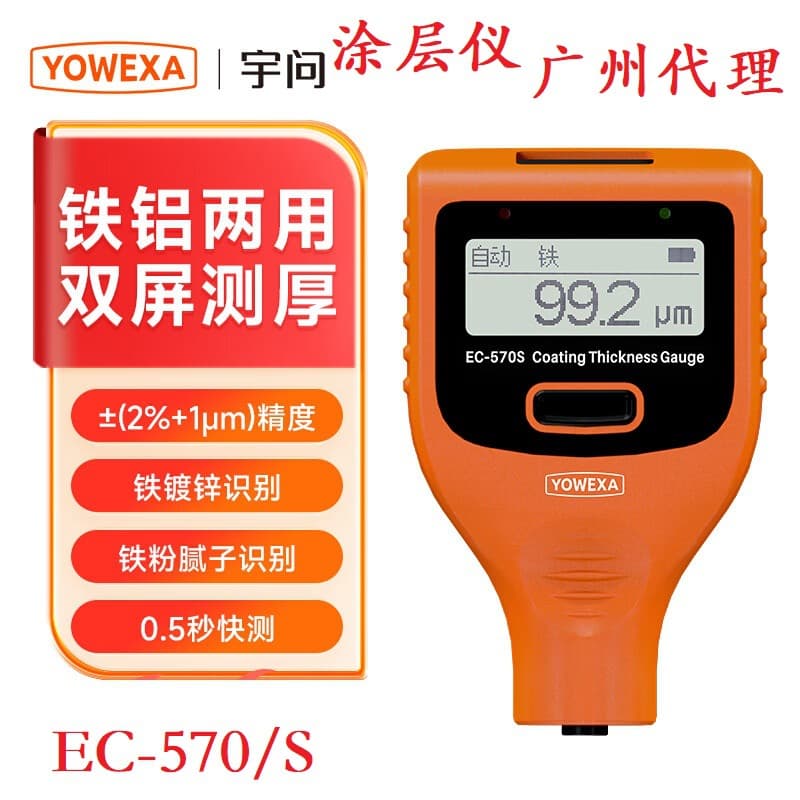 YOWEXA Automotive Paint Meter EC-570S Coating Thickness Gauge, High Precision for Paint, Iron Powder, Putty