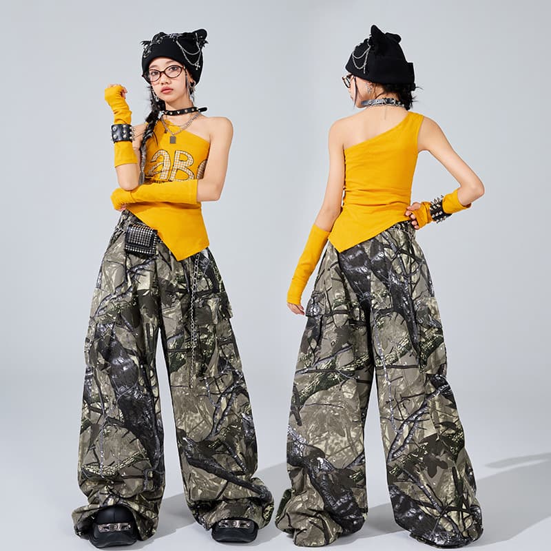 Girls Jazz Dance Costume Jazz Model Catwalk Dance Practice Wear Stylish Cool Kids Street Dance Performance Outfit Trendy
