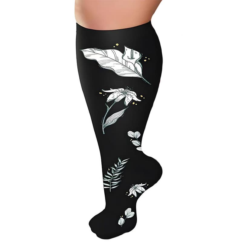Amazon Plus Size Compression Socks High Elasticity Fat Socks Sports Fitness Compression Socks Cross-border Hot Selling Obesity Socks