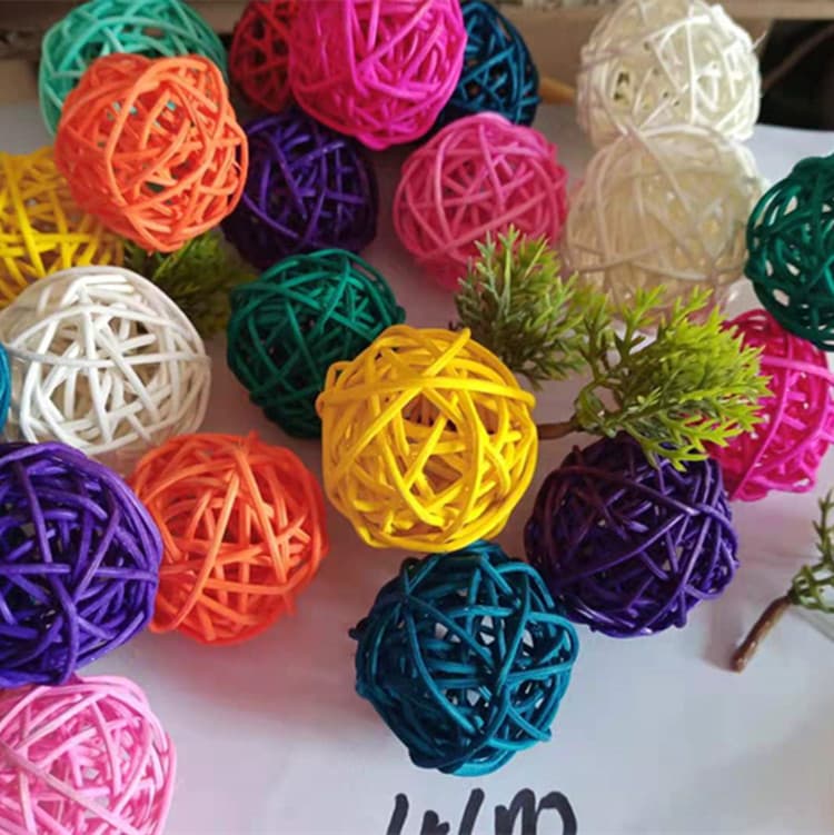 5cm Rattan Ball in Colored and White for Decorating Corridors, Malls, Kindergartens, and Home Hangings with String Lights
