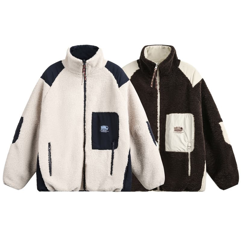 [Reversible] Winter Mountain Outdoor Functional Multi-Pocket Workwear Cotton Jacket for Men and Women Loose Fit Thick Cotton Coat Trendy