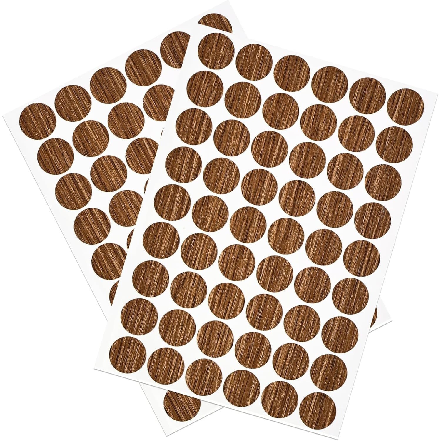 Self-adhesive sealing stickers for furniture and cabinets, self-adhesive screw hole stickers, brown PVC furniture repair and decoration.