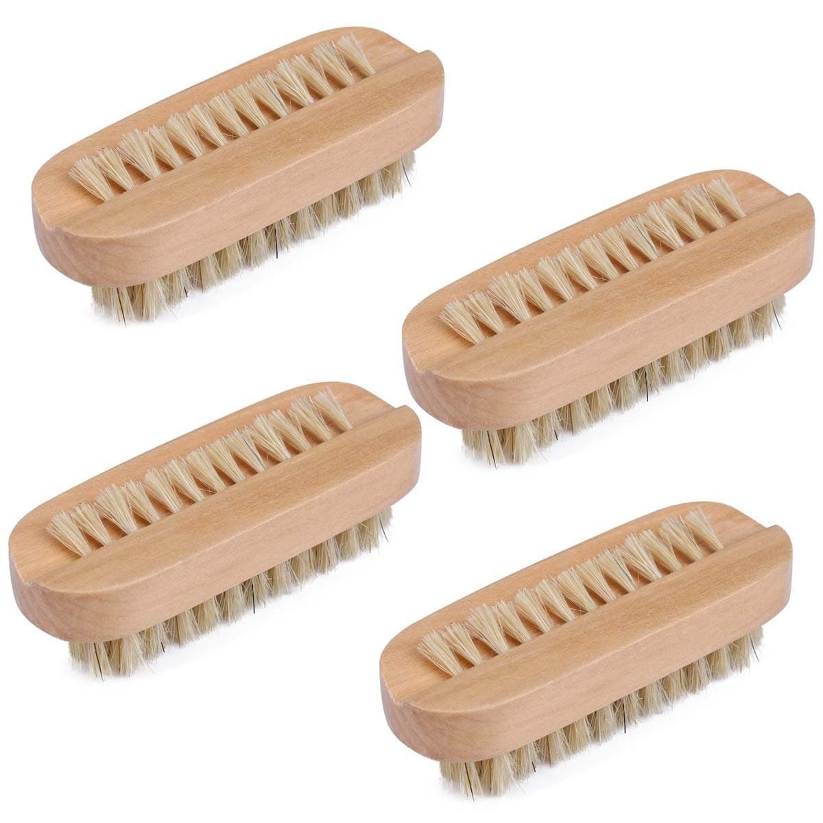 Double-sided pig bristle oblique bristle brush nail brush small wooden brush bath brush manicure brush soap natural pig bristle