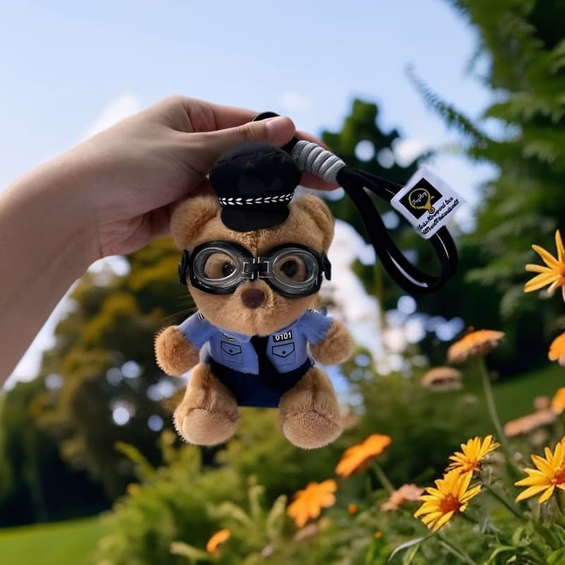 Police Fire Bear Doll Internet Celebrity Bear Plush Traffic Police Pendant Teddy Bear Cute Keychain Pendant