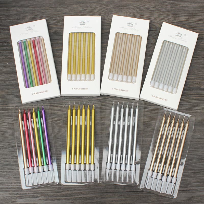 Long Stem Candles, Gold-Plated Candles, Birthday Cake Candles, Birthday Candles, Slim Candles, Boxed Candles