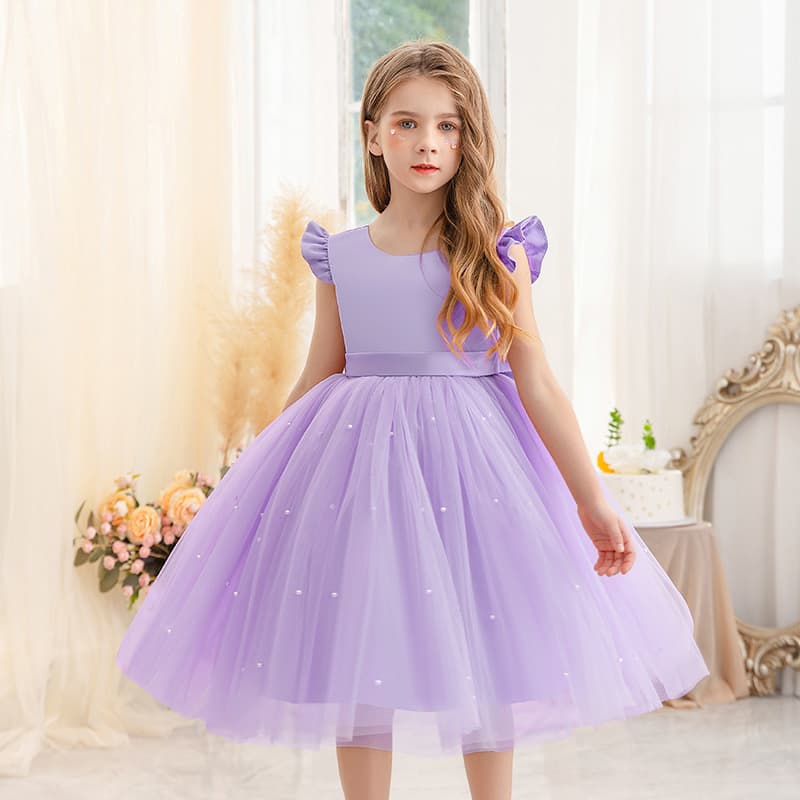 Girls Princess Dress Tutu Flower Girl Gown Children Piano Performance Dress Host Costume Little Girl Dress