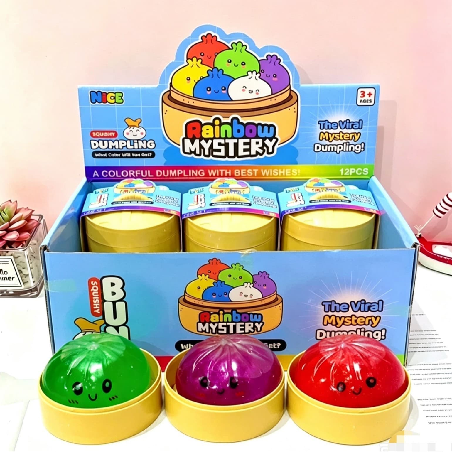 Creative Cartoon Expression Steamed Bun Squeeze Toy Simulation Xiaolongbao Stress Relief Toy Student Small Gift Decompression Bun