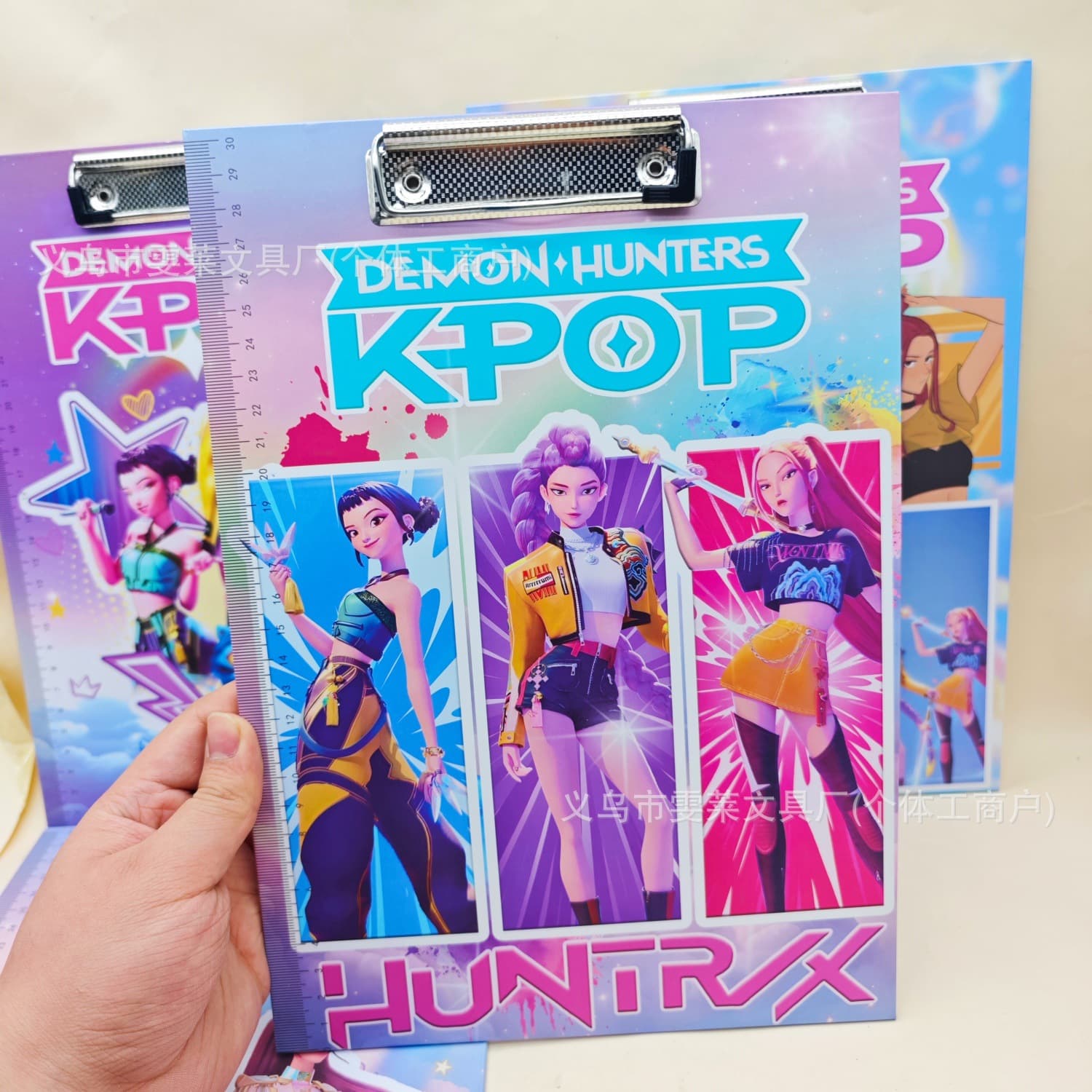 Cross-border Demon Hunter Girl Group A4 Clipboard Cartoon Cute K-pop Style Drawing Board Essential Clipboard for Students