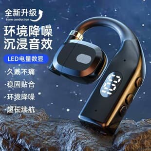 Open-Ear Wireless Bluetooth Earbuds Not In-Ear Left-Right Universal Open-Ear Single Side Comfortable for Long Wear Sports Long Battery Life