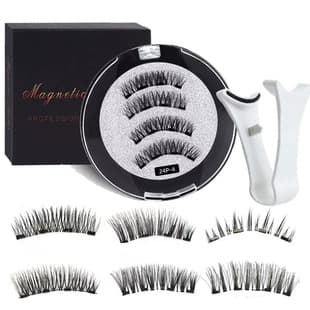 Magnetic Eyelashes, Glue-Free Wear, Natural, Thick Volume, No Glue Needed, Magnetic Absorption, Four-Magnet Lashes