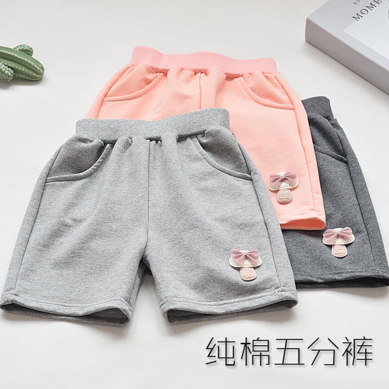 Girls' shorts outer wear summer thin children's jeans summer clothes fashionable baby children's clothes casual mid-length pants