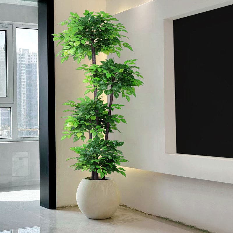 Artificial Green Plant Happiness Tree Large Living Room Potted Decoration Luxury Bionic Plant Floor Decoration Fake Tree