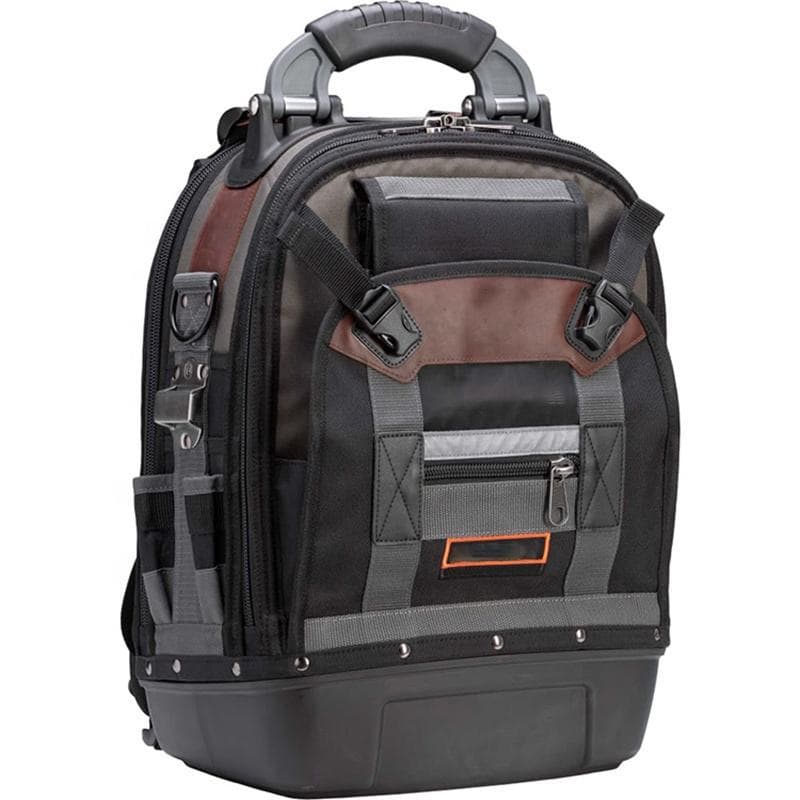 Tool Backpack Electrician Bag Plastic Bottom Multifunctional Thickened Canvas Backpack Custom Logo