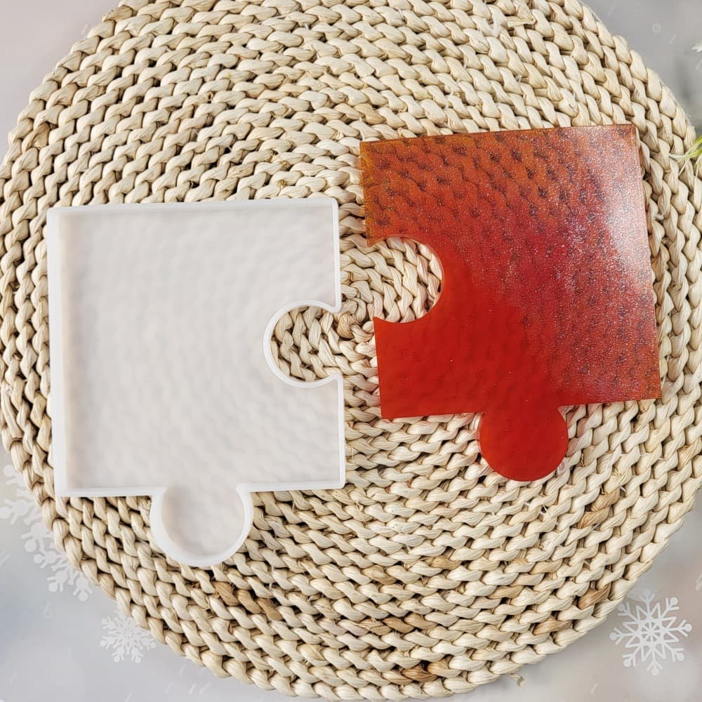 Square Puzzle Coaster Epoxy Resin Mold DIY Coaster Tea Cup Coaster Coffee Pad Silicone Mold